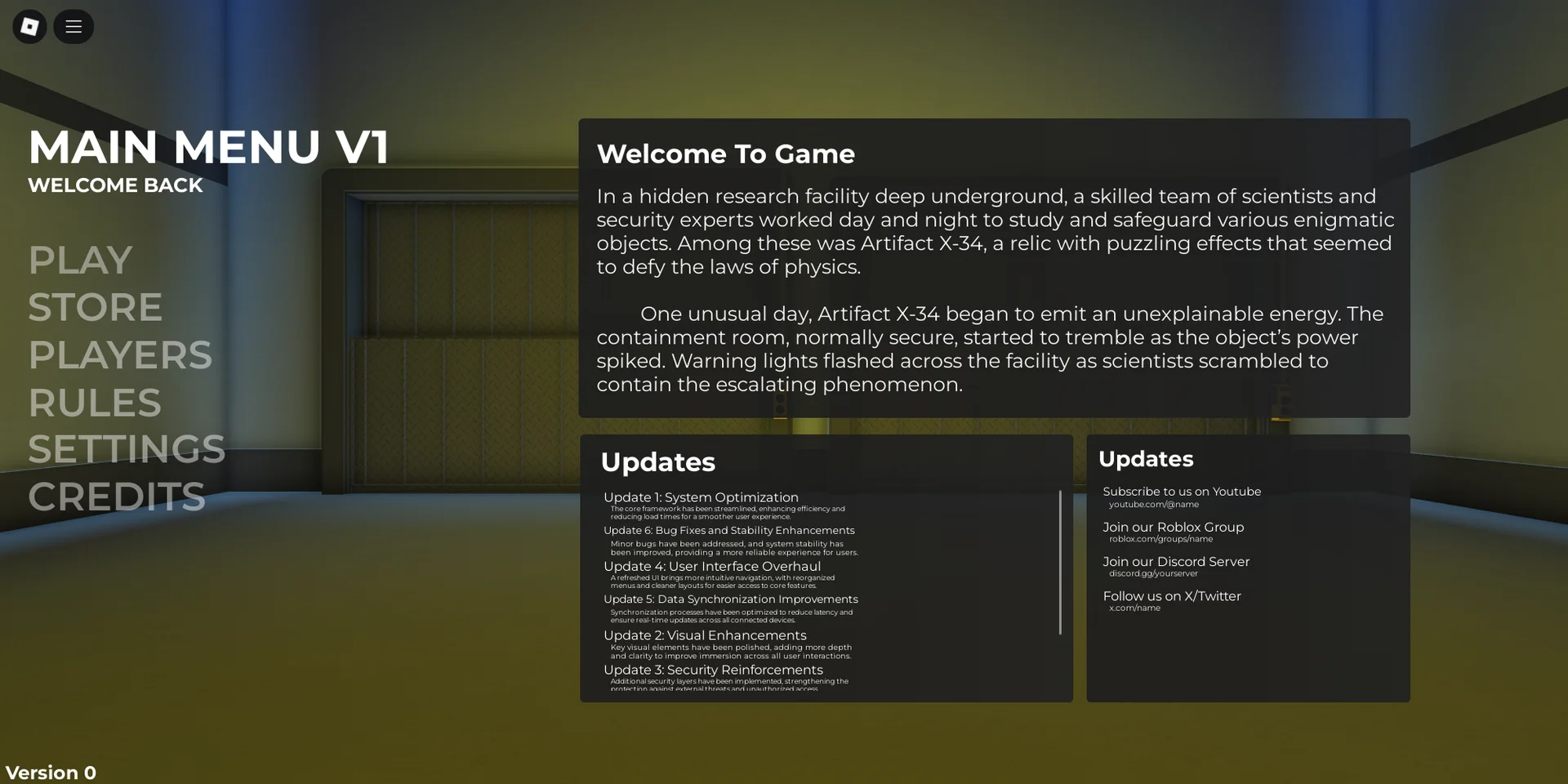 UXR Main Menu v1
